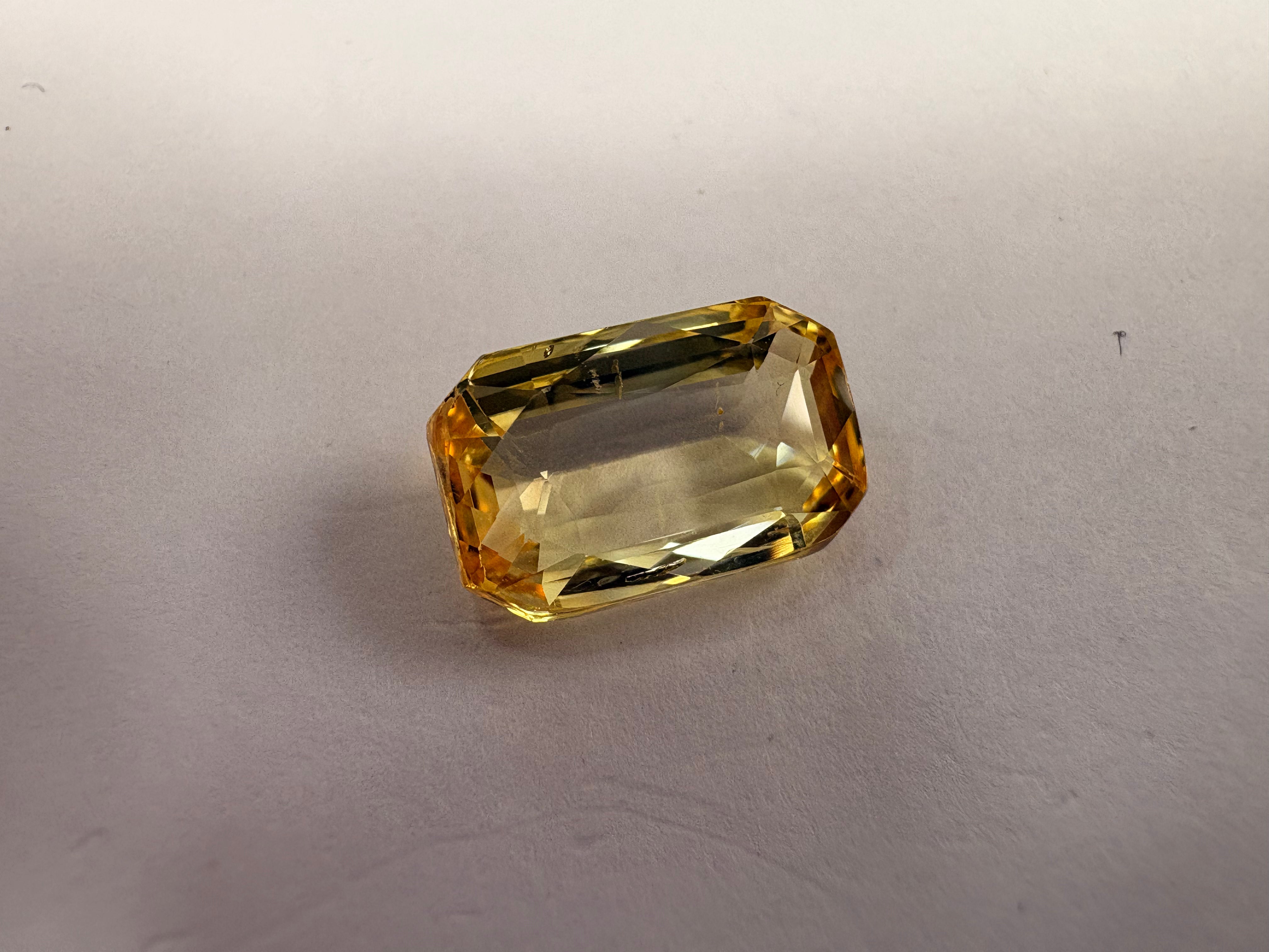 Yellow Sapphire 6.00 carat YSR-265 angled view