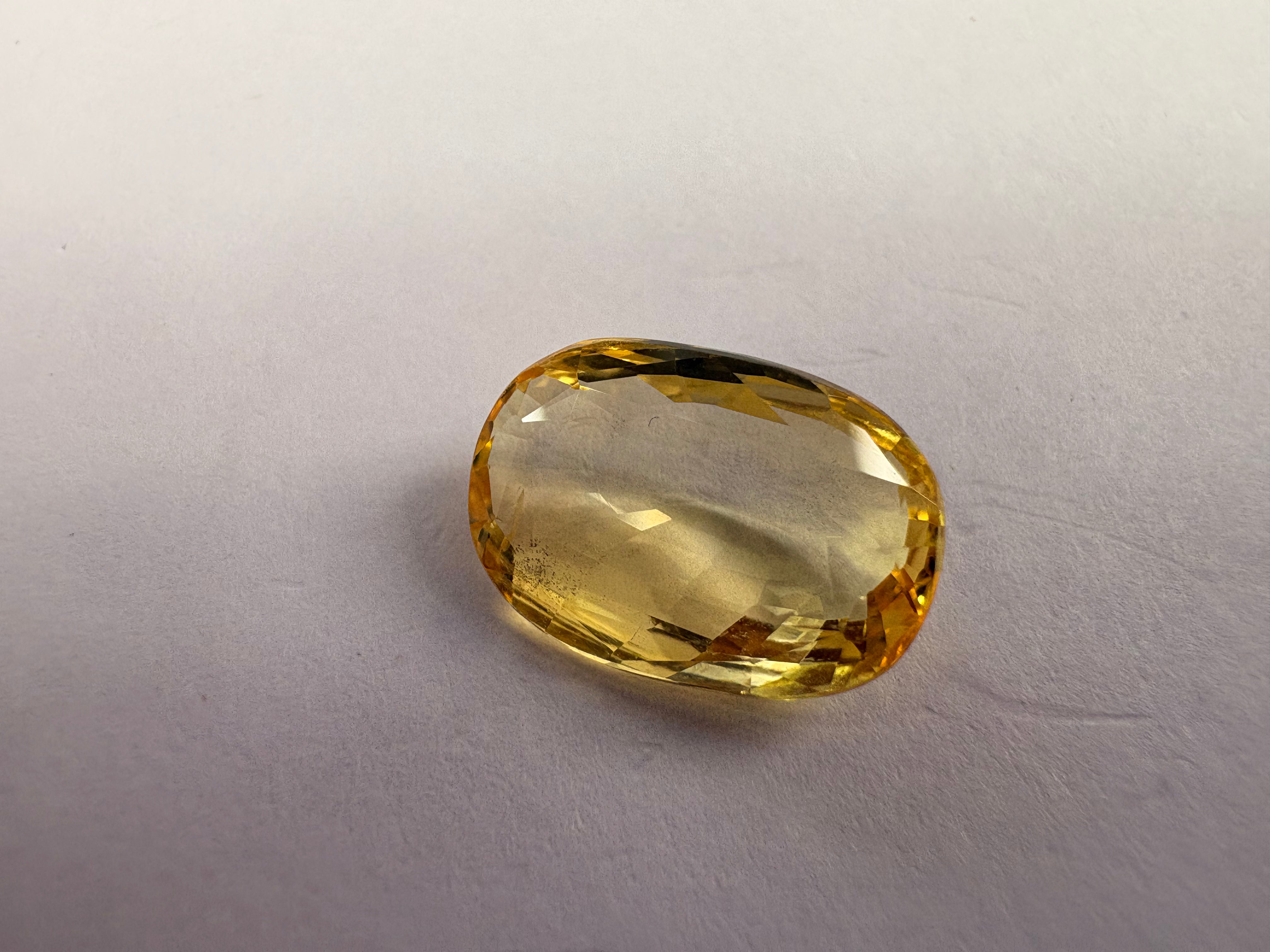 Yellow Sapphire 6.14 carat YSR-86 angled view