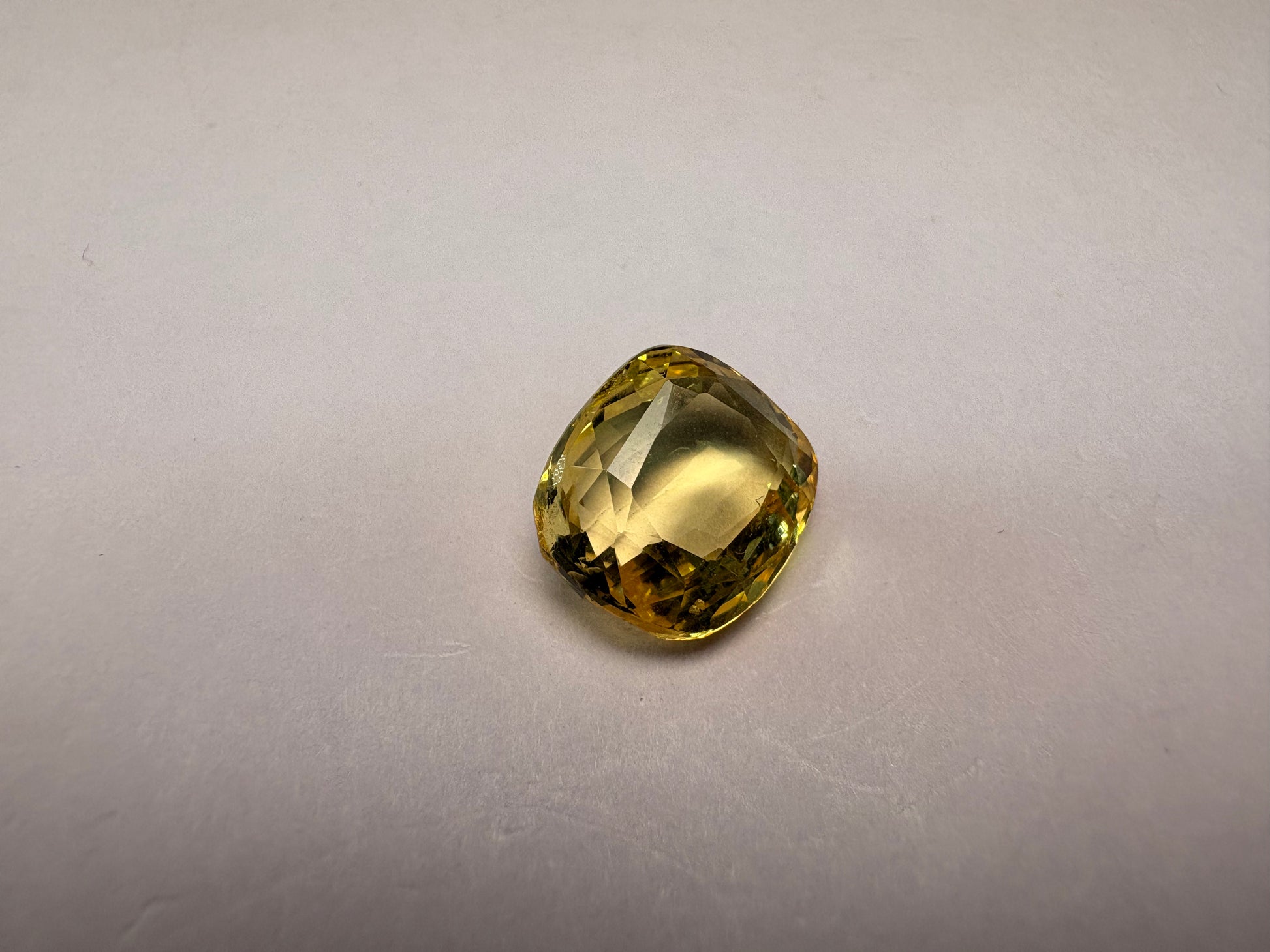 Yellow Sapphire 5.84 carat YSR-88 angled view